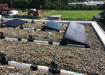 Constructie voor zonnepanelen op plat dak